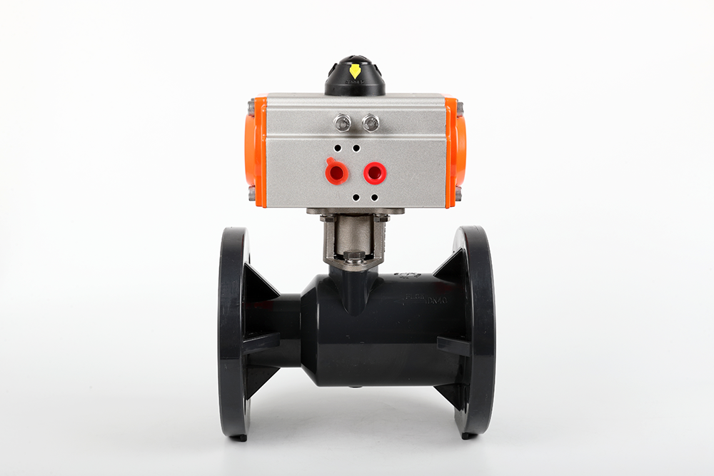 陈巴尔虎气动法兰一体球阀